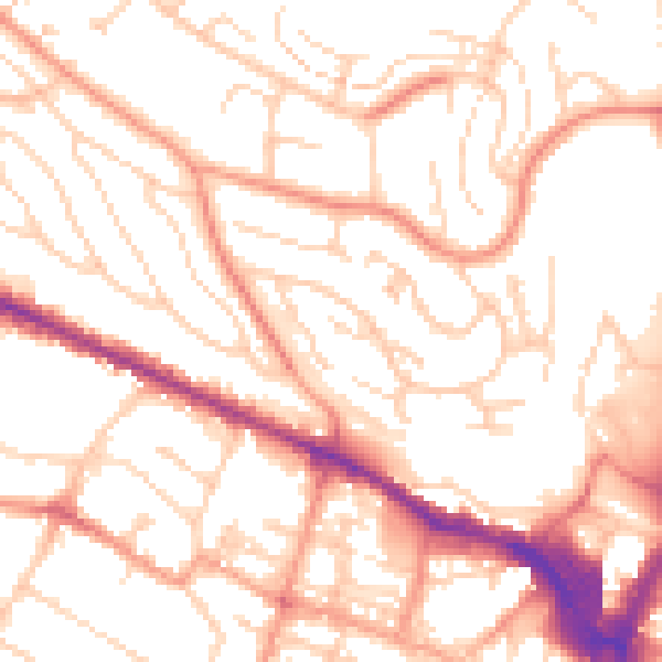Daytime road noise heatmap for HP13 5XY