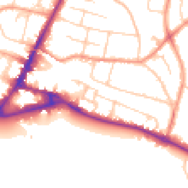 Daytime road noise heatmap for HP13 6AE