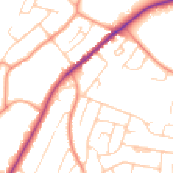 Daytime road noise heatmap for HP13 6BP