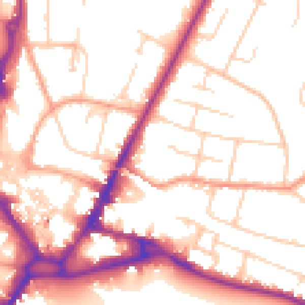 Daytime road noise heatmap for HP13 6DJ