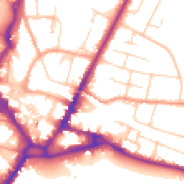 Daytime road noise heatmap for HP13 6DN