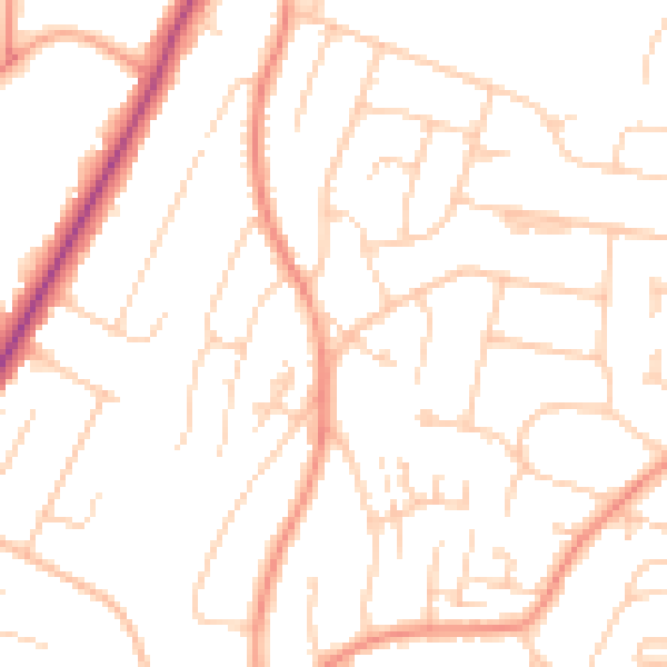 Daytime road noise heatmap for HP13 6DQ
