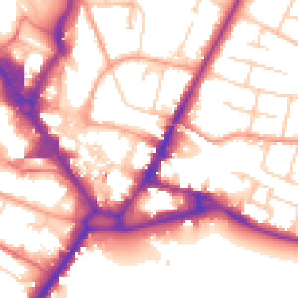 Daytime road noise heatmap for HP13 6FQ