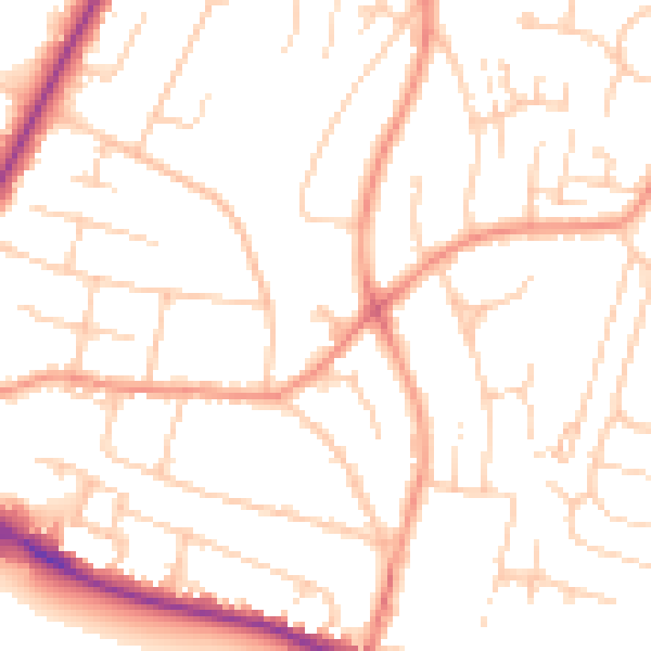 Daytime road noise heatmap for HP13 6JE