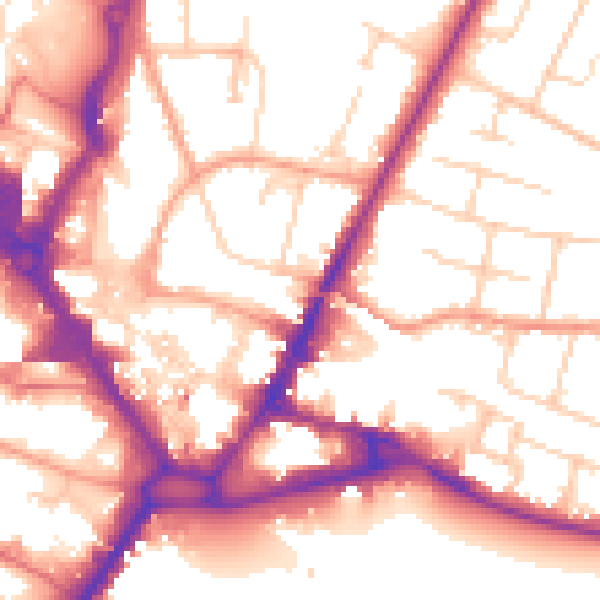 Daytime road noise heatmap for HP13 6LF