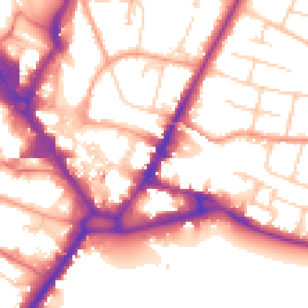 Daytime road noise heatmap for HP13 6LJ