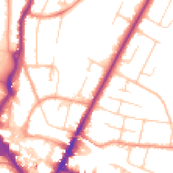 Daytime road noise heatmap for HP13 6NF