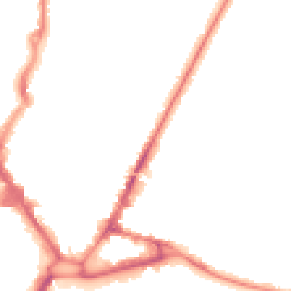 Night-time road noise heatmap for HP13 6NU