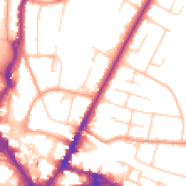 Daytime road noise heatmap for HP13 6PE
