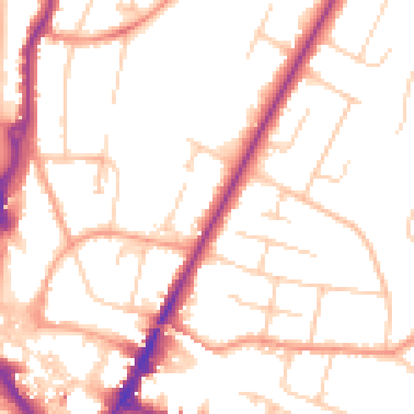 Daytime road noise heatmap for HP13 6PG