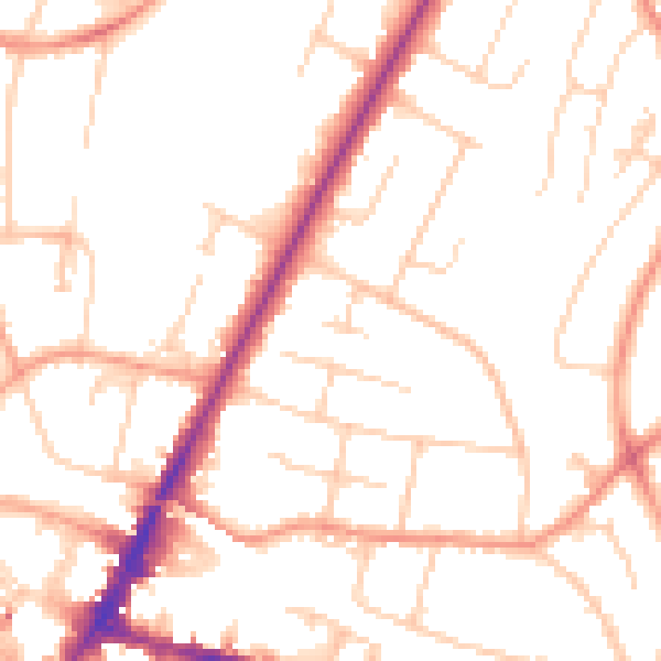 Daytime road noise heatmap for HP13 6QA