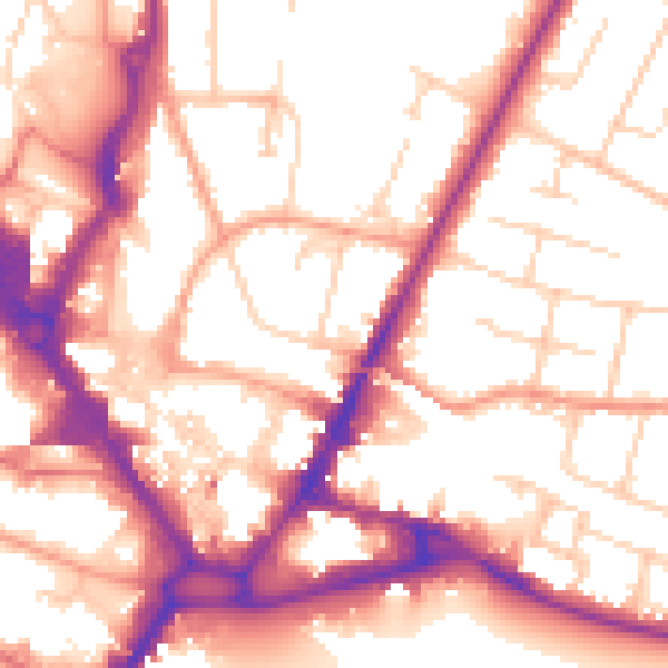 Daytime road noise heatmap for HP13 6QD