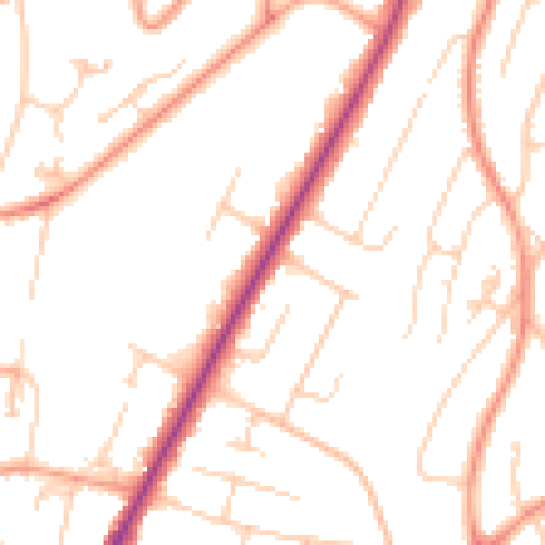Daytime road noise heatmap for HP13 6QL