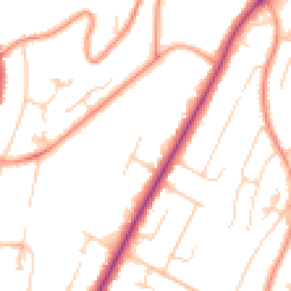 Daytime road noise heatmap for HP13 6QP