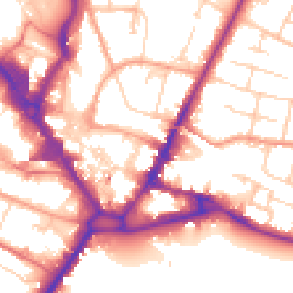 Daytime road noise heatmap for HP13 6RG