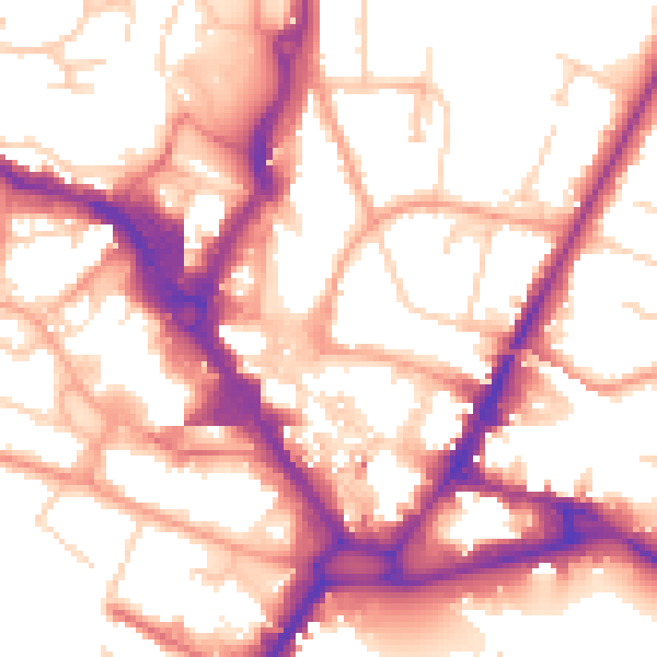 Daytime road noise heatmap for HP13 6SF