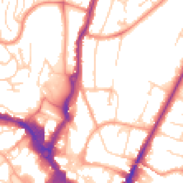 Daytime road noise heatmap for HP13 6SP