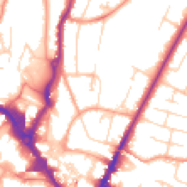 Daytime road noise heatmap for HP13 6TE