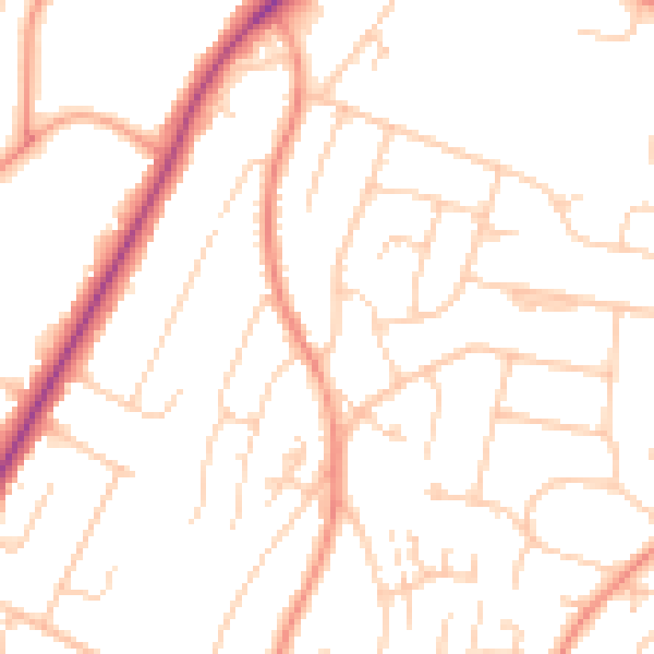 Daytime road noise heatmap for HP13 6UR