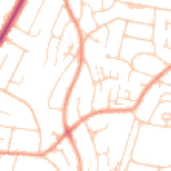 Daytime road noise heatmap for HP13 6XE