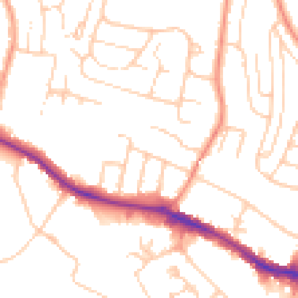 Daytime road noise heatmap for HP13 7AW