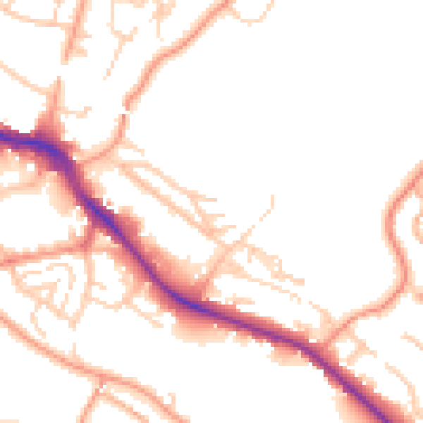 Daytime road noise heatmap for HP13 7DS
