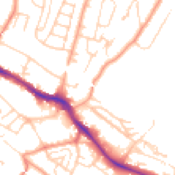 Daytime road noise heatmap for HP13 7EH