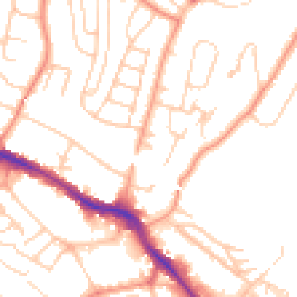 Daytime road noise heatmap for HP13 7JH