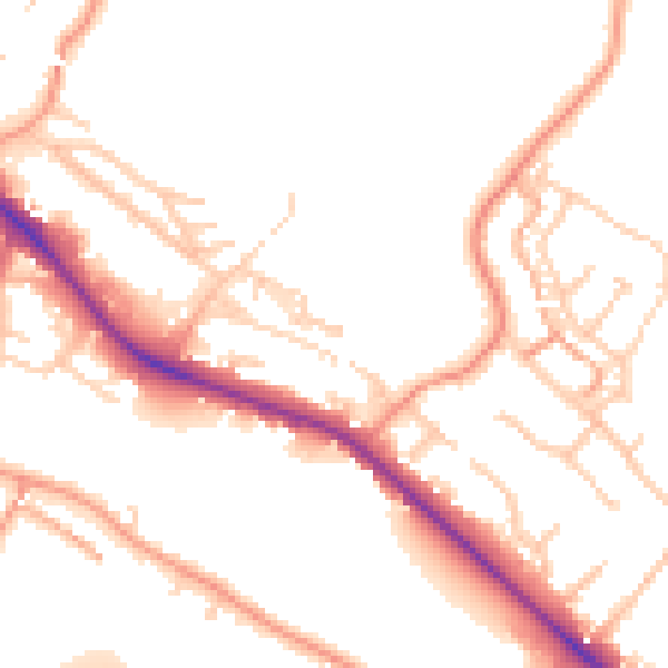 Daytime road noise heatmap for HP13 7PE