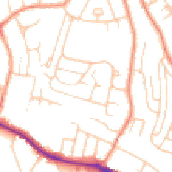 Daytime road noise heatmap for HP13 7RQ