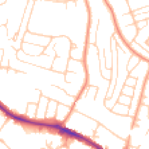 Daytime road noise heatmap for HP13 7RS