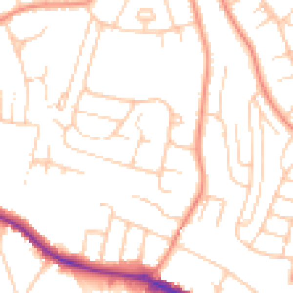 Daytime road noise heatmap for HP13 7SB