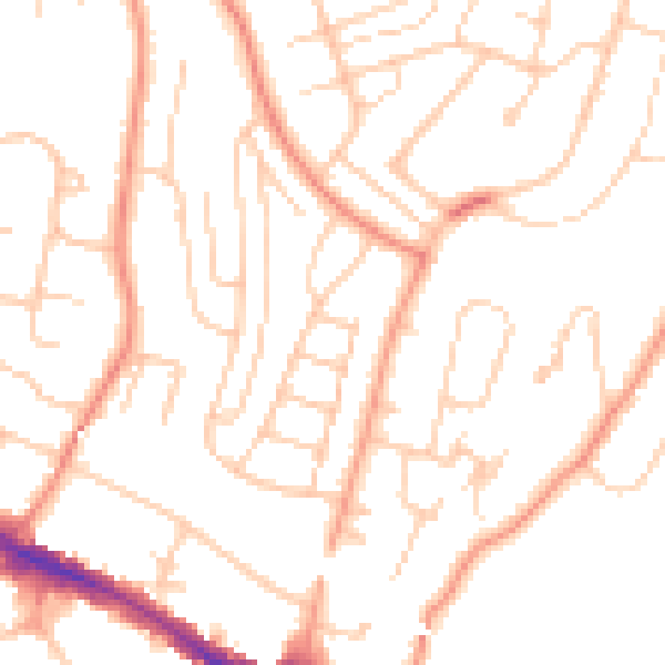 Daytime road noise heatmap for HP13 7TD