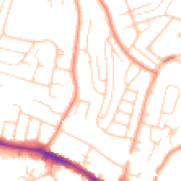 Daytime road noise heatmap for HP13 7TS