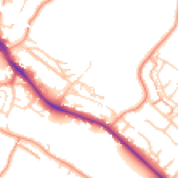 Daytime road noise heatmap for HP13 7YG