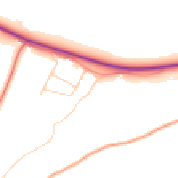 Daytime road noise heatmap for HP14 3BB