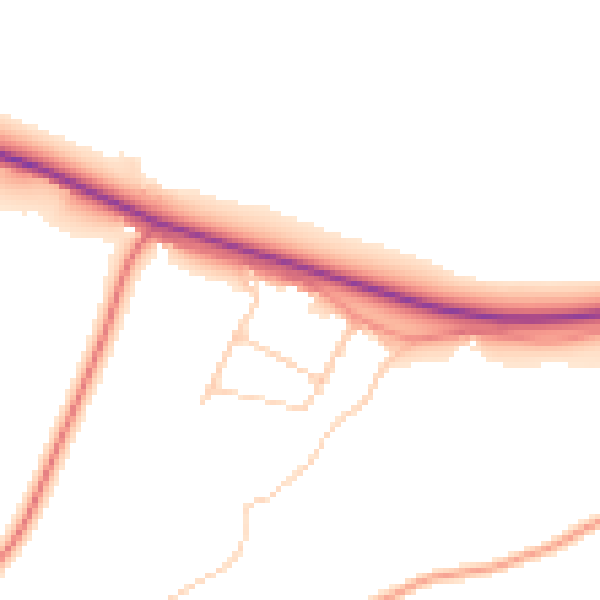 Daytime road noise heatmap for HP14 3BE