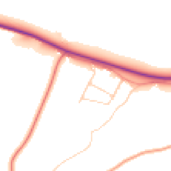 Daytime road noise heatmap for HP14 3BN