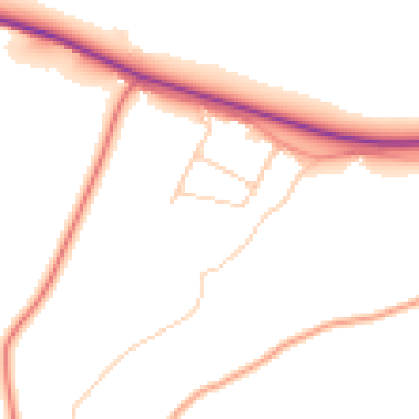 Daytime road noise heatmap for HP14 3BP