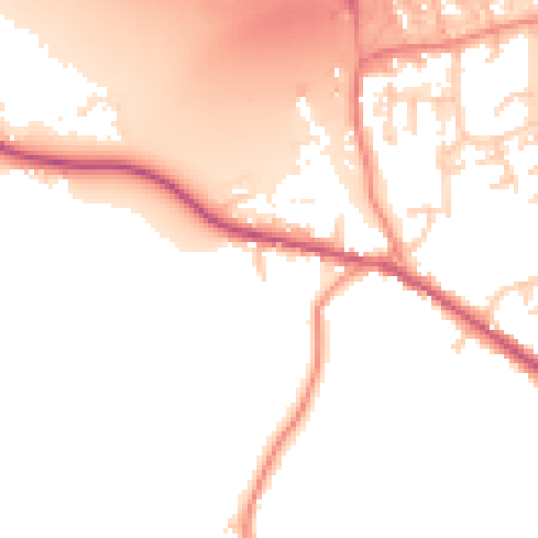Daytime road noise heatmap for HP14 3BQ