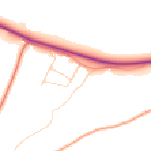 Daytime road noise heatmap for HP14 3BT