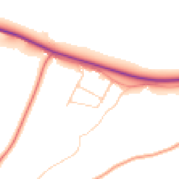 Daytime road noise heatmap for HP14 3BW