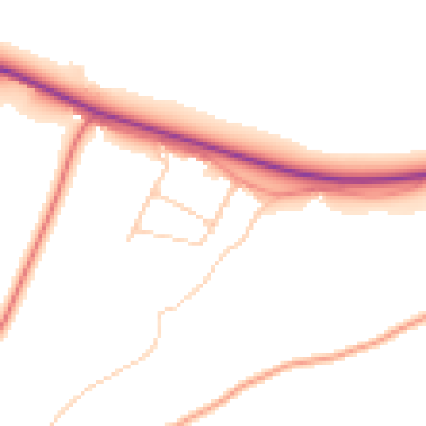 Daytime road noise heatmap for HP14 3BZ