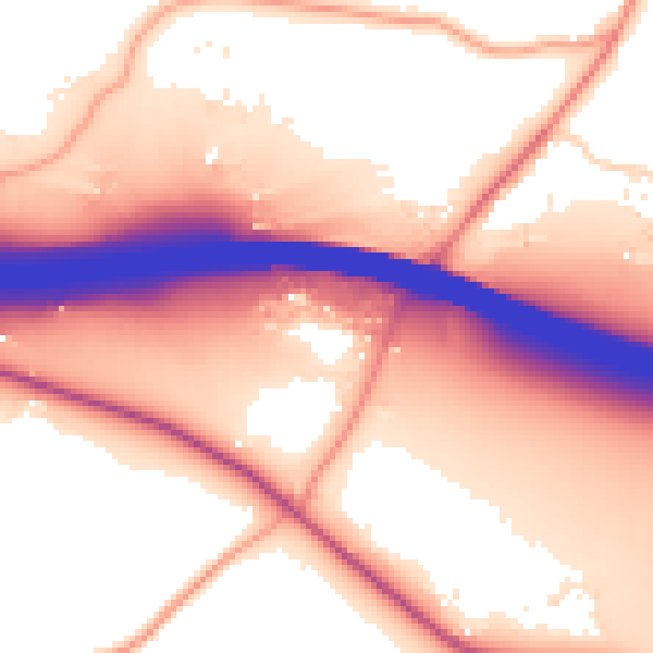 Daytime road noise heatmap for HP14 3LZ