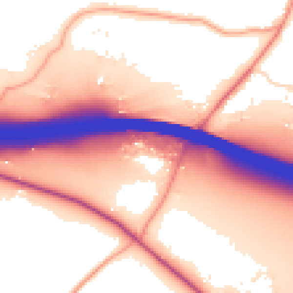 Daytime road noise heatmap for HP14 3NA