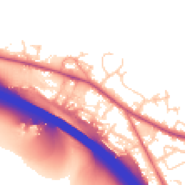 Daytime road noise heatmap for HP14 3PB