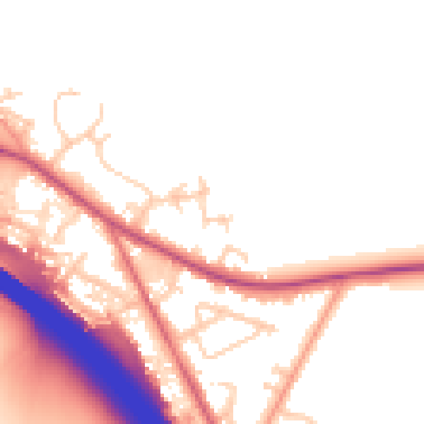 Daytime road noise heatmap for HP14 3RD