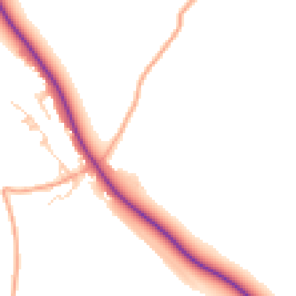 Daytime road noise heatmap for HP14 4EG