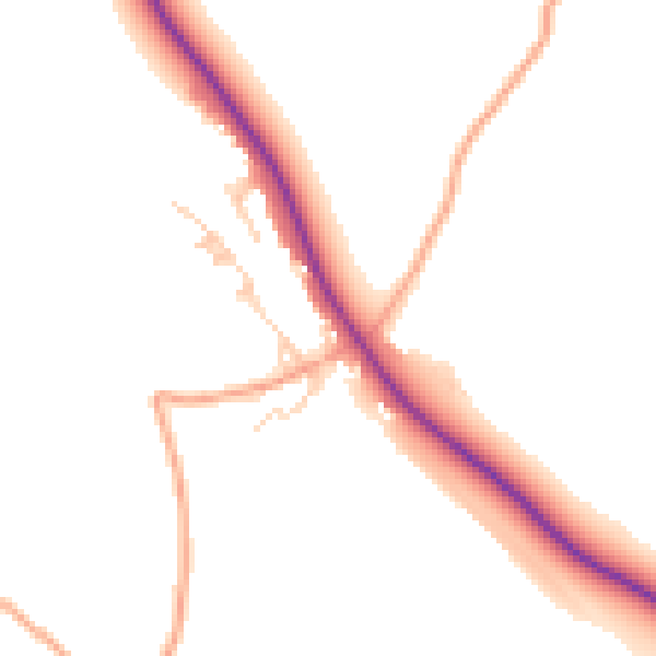 Daytime road noise heatmap for HP14 4HT