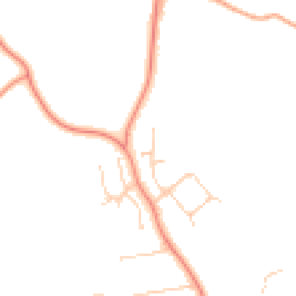 Daytime road noise heatmap for HP14 4LZ